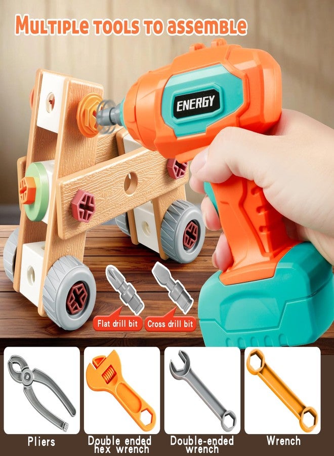 VEAIS Kids Tool Set with Drill, 148 PCS STEM Building Tools with Storage Box Plastic Todder Tool Set for Boys and Girls Age 3 4 5 6 7 8 Years - Image 3